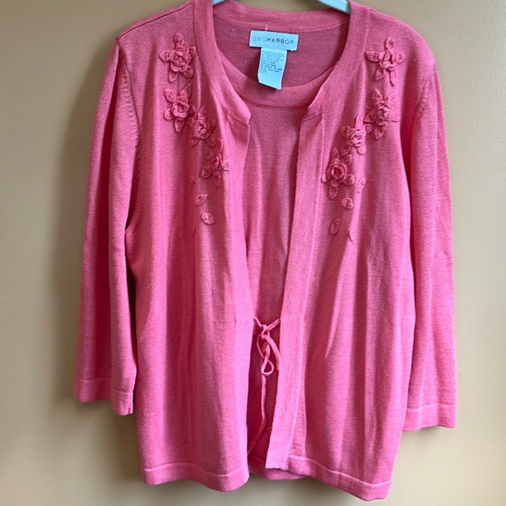 Sag Harbor mock sweater set, sz XL